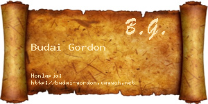 Budai Gordon névjegykártya